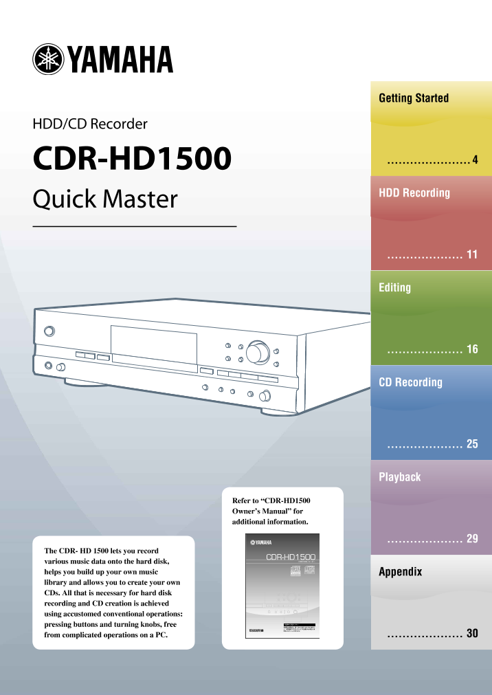 雅马哈 CDR-HD1500 说明书(1)