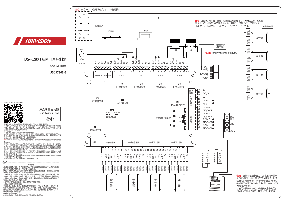 HIKVISION海康威视2802T双门门禁控制器（专代）UD13737B-B_海康威视DS-K280XT系列门禁主机_用户手册_1.0_20191129