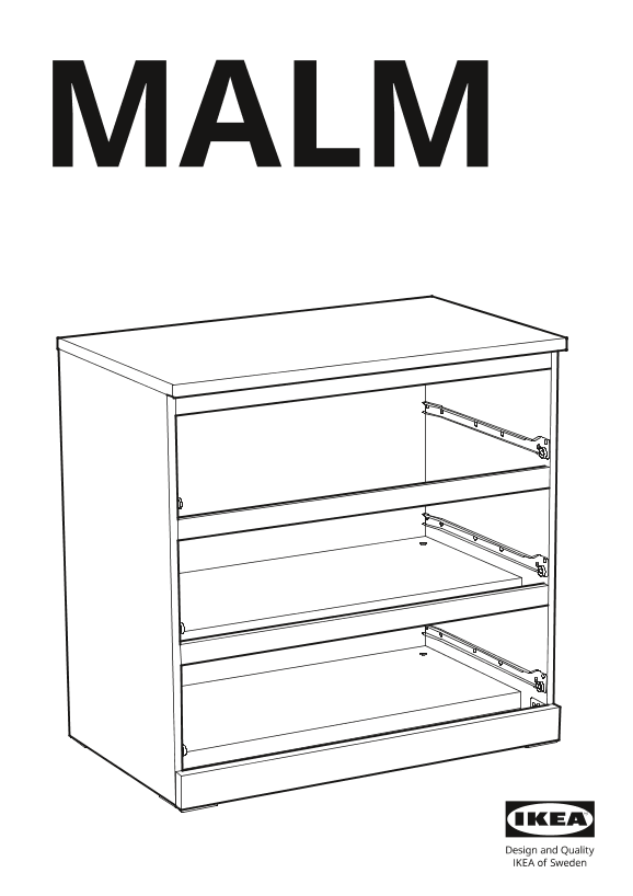 IKEA宜家 MALM 马尔姆(货号303.546.22)安装指南组装说明书_共2份(全)