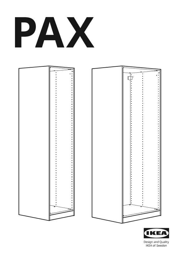 IKEA宜家 PAX 帕克思(货号403.960.37)安装指南组装说明书_共2份(全)