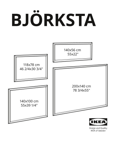 IKEA宜家 BJÖRKSTA 约纳斯塔(货号203.267.81)安装指南组装说明书