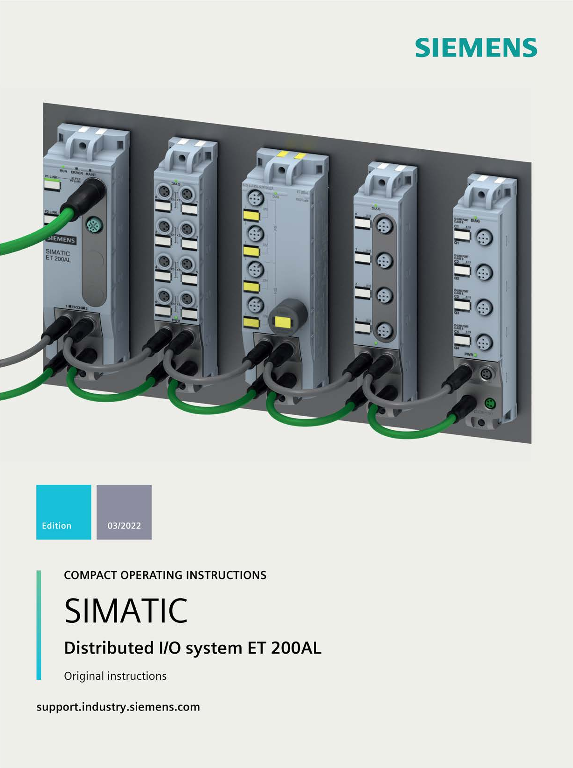 Siemens 西门子工业 SIMATIC ET 200AL 分布式 I O 系统 SIMATIC ET 200AL 分布式 I O 系统 使用手册