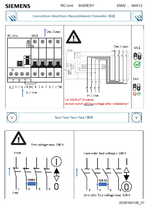 Siemens 西门子工业 Operating instruction supplement 5SM2 RC unit Operating instruction supplement 5SM2 RC unit 使用手册