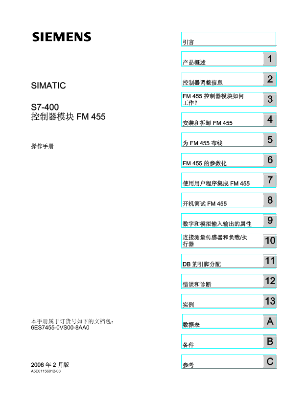 西门子 S7-400FM455 PID控制功能模板手册