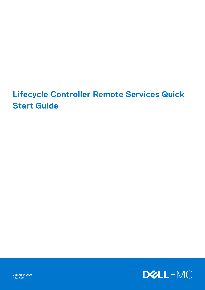 Dell戴尔Dell Lifecycle Controller Remote Services v2.40.40.40 Quick Start Guide 说明书 用户手册