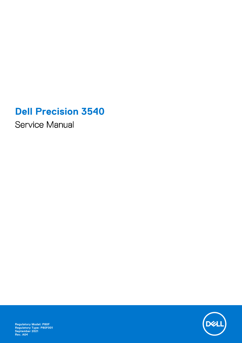 Dell戴尔Dell Precision 3540 Service Manual 说明书 用户手册