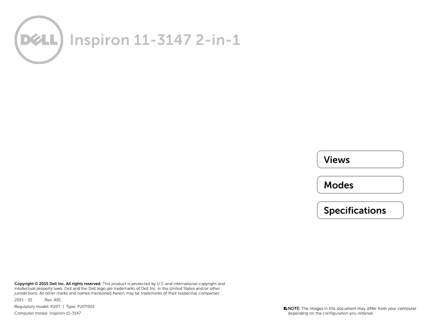 Dell戴尔Inspiron 11 3147 Specifications 说明书 用户手册