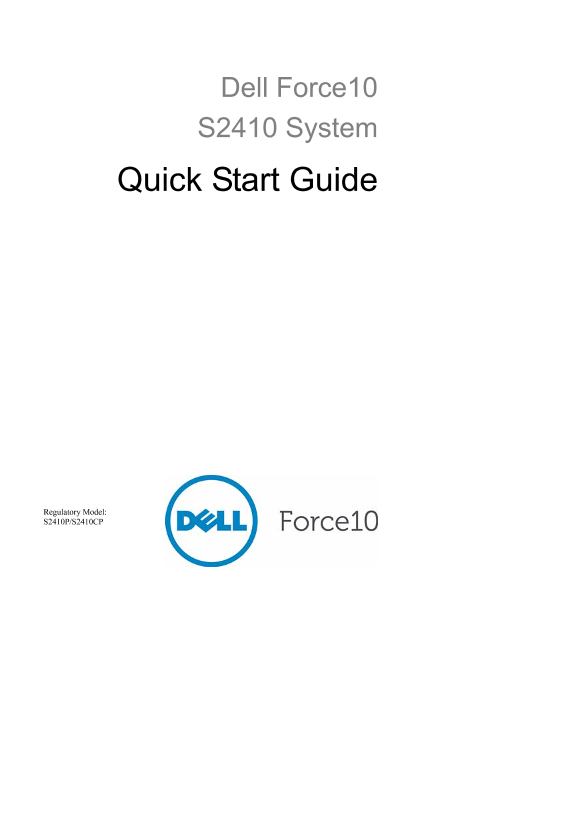 Dell戴尔Quick Start Guide for the S2410 System 说明书 用户手册