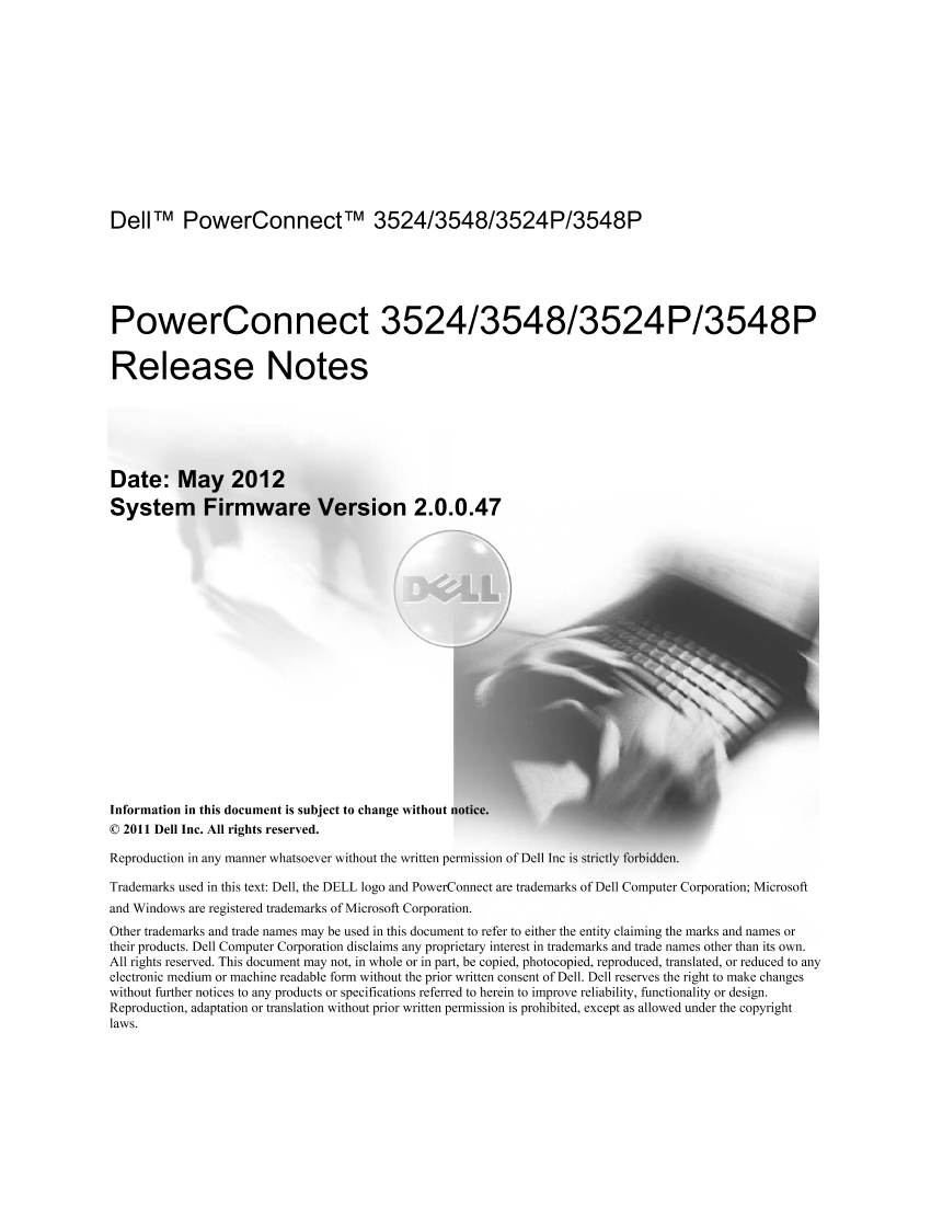 Dell戴尔PowerConnect 3548P Release Notes 说明书 用户手册