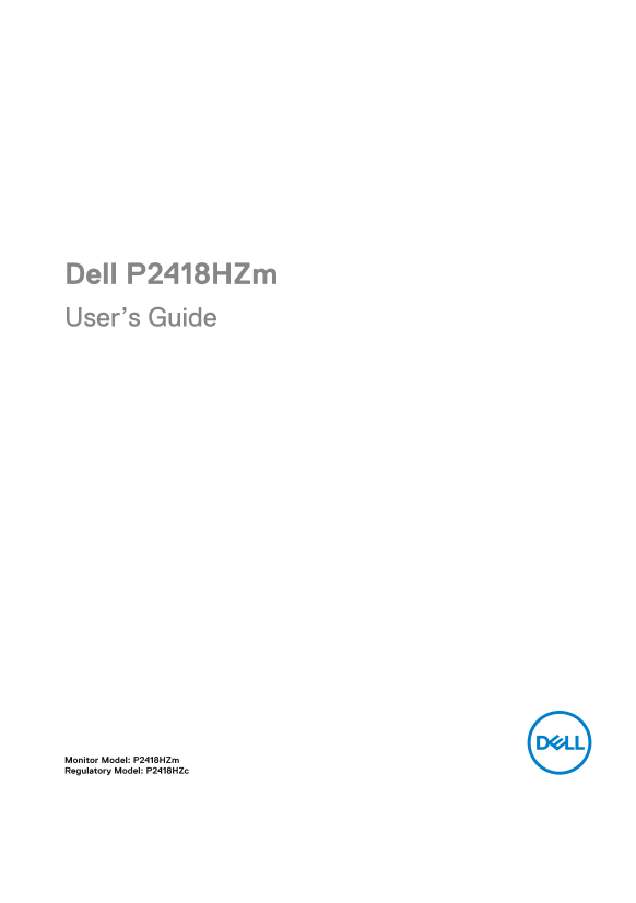 Dell戴尔Dell P2418HZm User’s Guide 说明书 用户手册