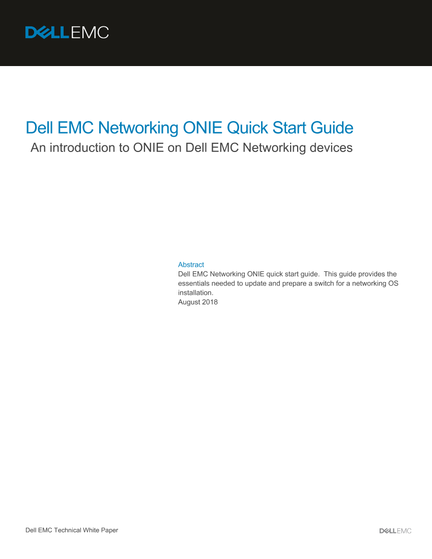 Dell戴尔Dell EMC Networking ONIE Quick Start Guide 说明书 用户手册